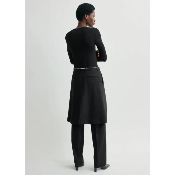 Totême Long-Sleeve Jersey Top Black - Tops - Scandinavian Minimalist Luxury at Coveti