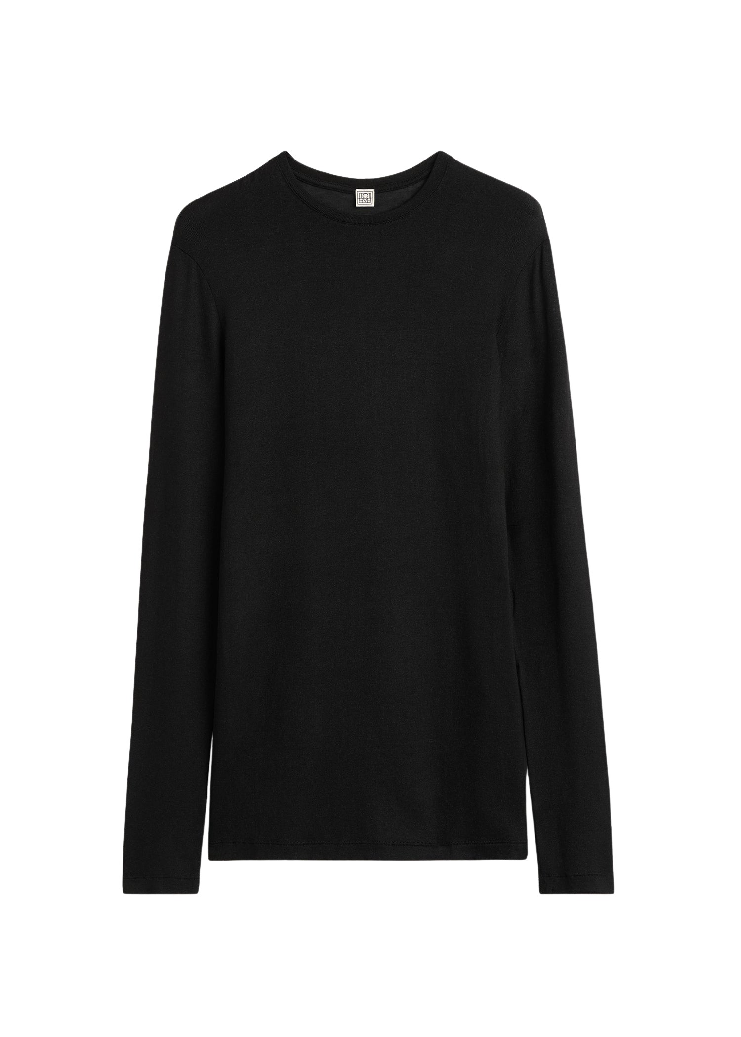 Toteme-Long-Sleeve-Jersey-Top-Black77210_nobg Totême Long-Sleeve Jersey Top Black - Tops - Scandinavian Minimalist Luxury at Coveti