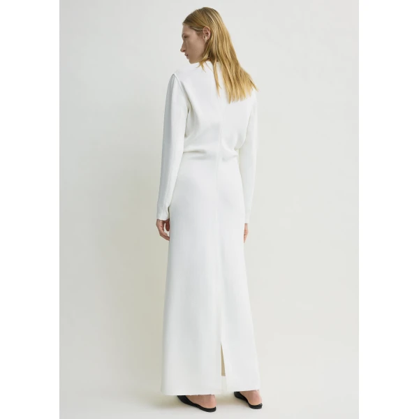 Totême Long-Sleeve Slouch Waist Dress Macadamia - Dresses - Scandinavian Minimalist Luxury at Coveti