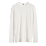 Totême Long-Sleeve Tee Knit White - Tops - Scandinavian Minimalist Luxury at Coveti
