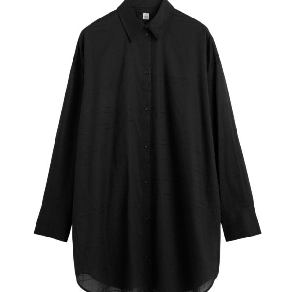 Totême Long Summer Shirt Black - Tops - Scandinavian Minimalist Luxury at Coveti