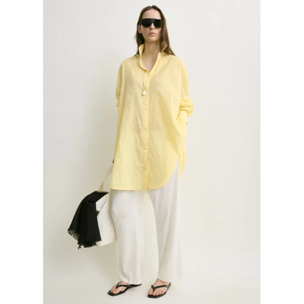 Totême Long Summer Shirt Buttercup - Tops - Scandinavian Minimalist Luxury at Coveti