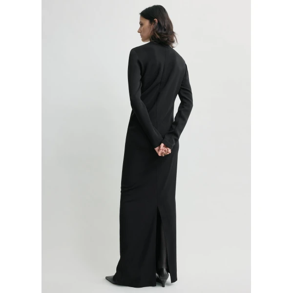 Totême Long Twist Dress Black - Dresses - Scandinavian Minimalist Luxury at Coveti