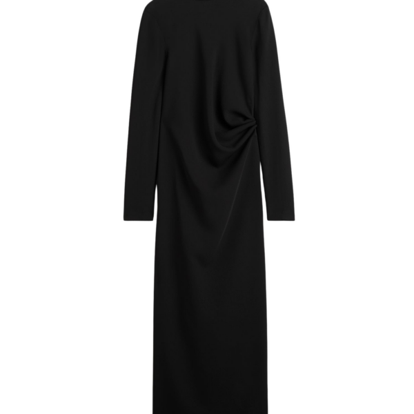 Totême Long Twist Dress Black - Dresses - Scandinavian Minimalist Luxury at Coveti