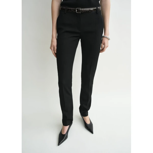 Totême Low-Waist Slim Evening Trousers Black - Pants - Scandinavian Minimalist Luxury at Coveti
