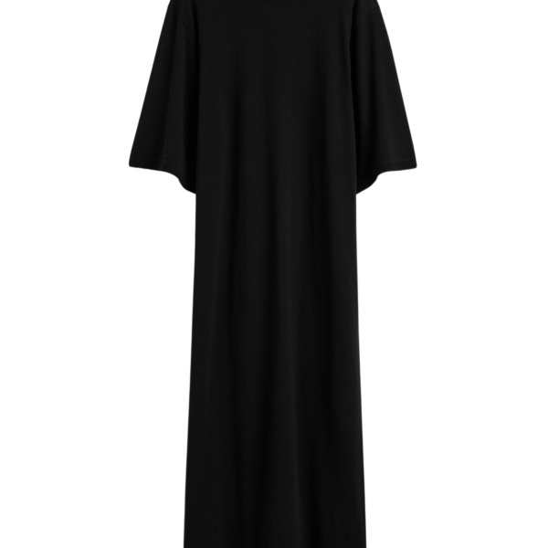Totême Merino Knit Tee Dress Black - Dresses - Scandinavian Minimalist Luxury at Coveti