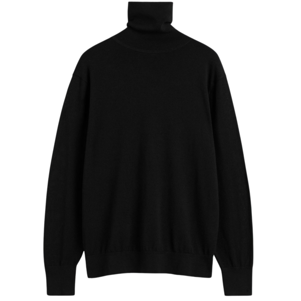 Totême Merino Turtleneck Black - Knitwear - Scandinavian Minimalist Luxury at Coveti