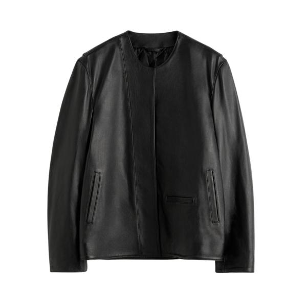 Totême Minimal Biker Jacket Black - Jackets - Scandinavian Minimalist Luxury at Coveti