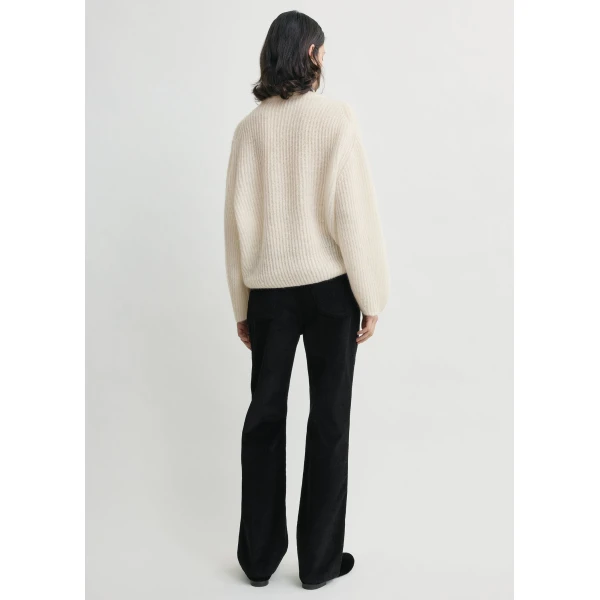 Totême Mohair Blend Rib Knit Ecru - Knitwear - Scandinavian Minimalist Luxury at Coveti