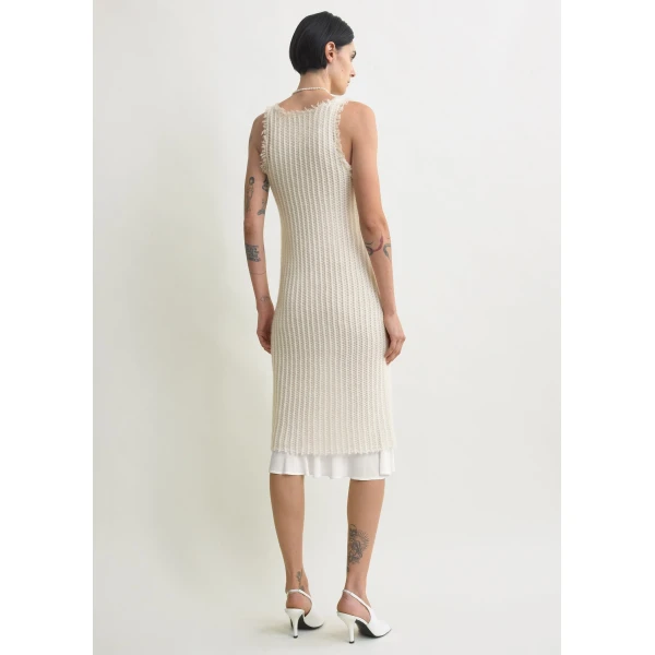 Totême Mohair Knit Tank Dress Off-White - Dresses - Scandinavian Minimalist Luxury at Coveti