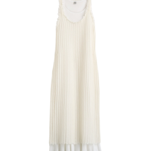 Totême Mohair Knit Tank Dress Off-White - Dresses - Scandinavian Minimalist Luxury at Coveti