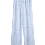 Totême Monogram Cotton-Blend PJ Bottoms Sky - Loungewear - Scandinavian Minimalist Luxury at Coveti