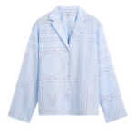 Totême Monogram Cotton-Blend PJ Top Sky - Loungewear - Scandinavian Minimalist Luxury at Coveti