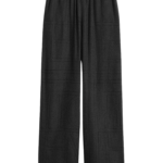 Totême Monogram Flannel PJ Bottoms Charcoal - Loungewear - Scandinavian Minimalist Luxury at Coveti