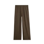 Totême Monogram Flannel PJ Bottoms Dark Brown - Loungewear - Scandinavian Minimalist Luxury at Coveti