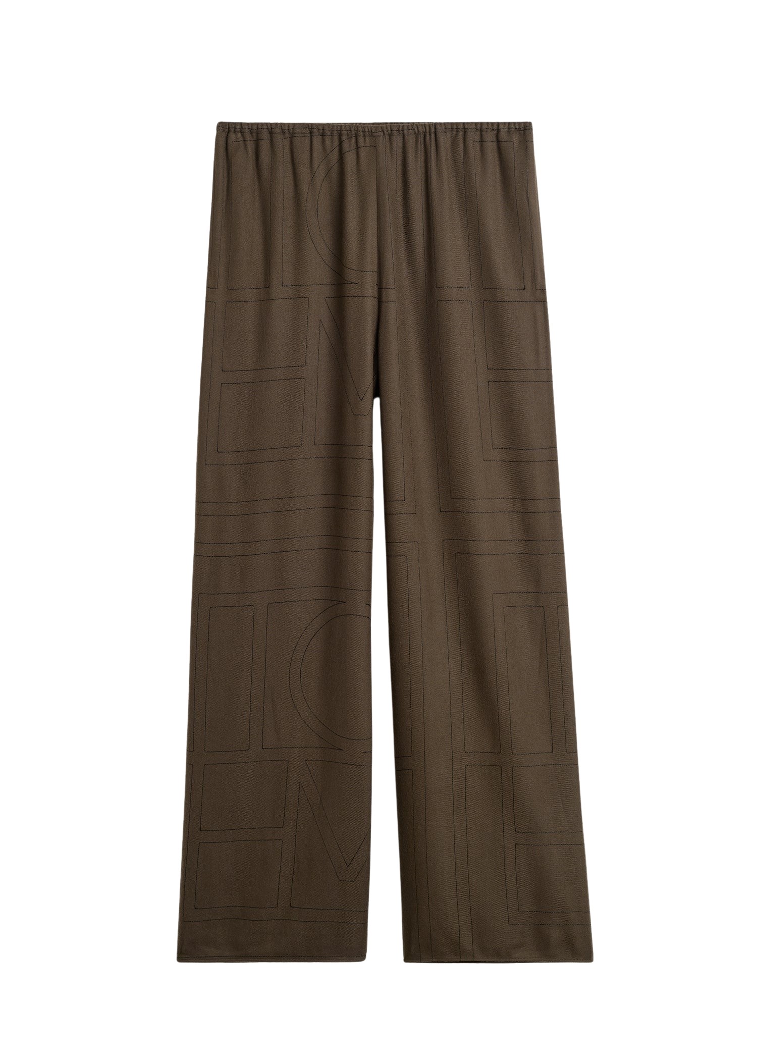 Toteme Monogram Flannel PJ Bottoms Dark Brown