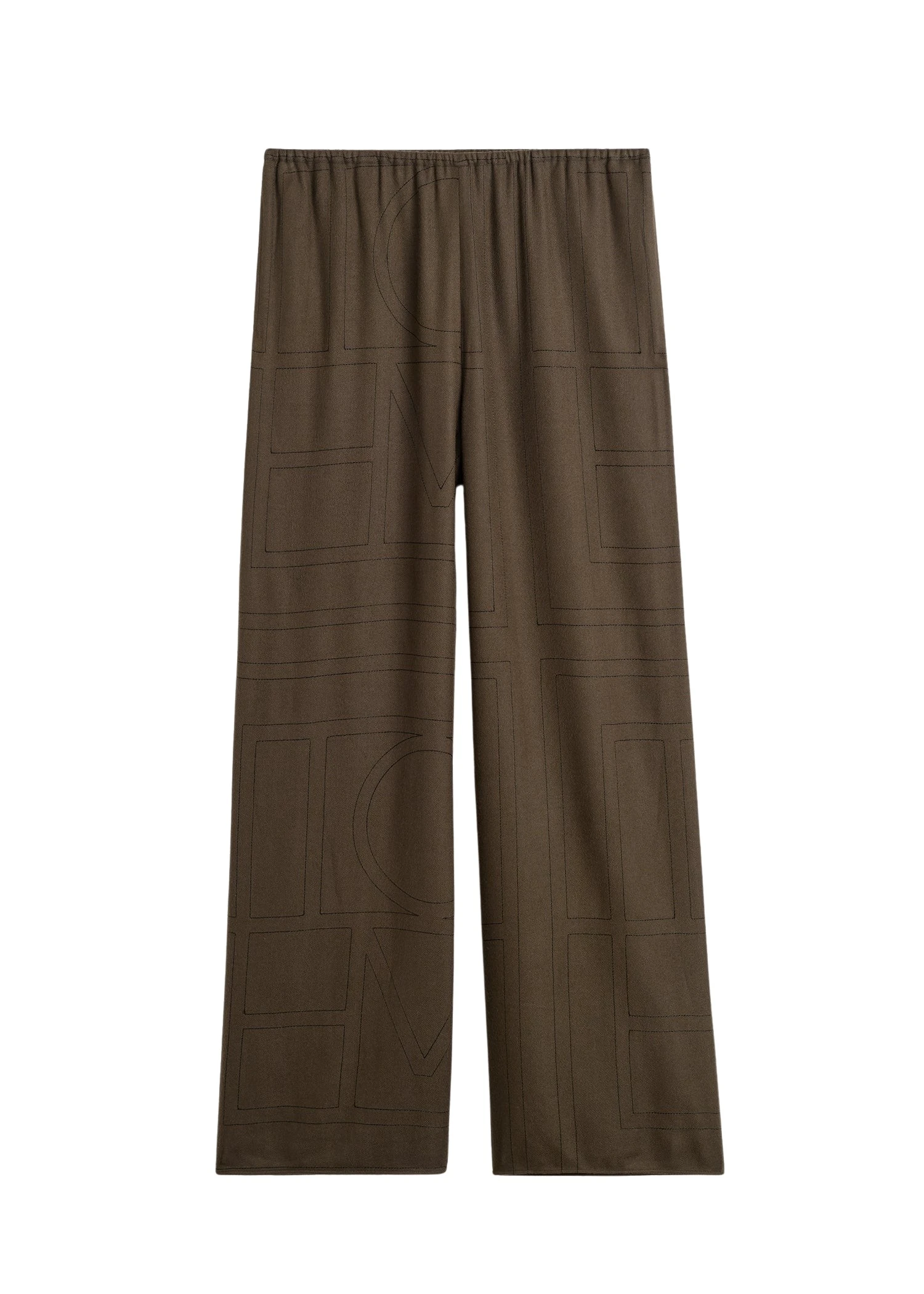 Toteme-Monogram-Flannel-PJ-Bottoms-Dark-Brown30818_nobg Totême Monogram Flannel PJ Bottoms Dark Brown - Loungewear - Scandinavian Minimalist Luxury at Coveti