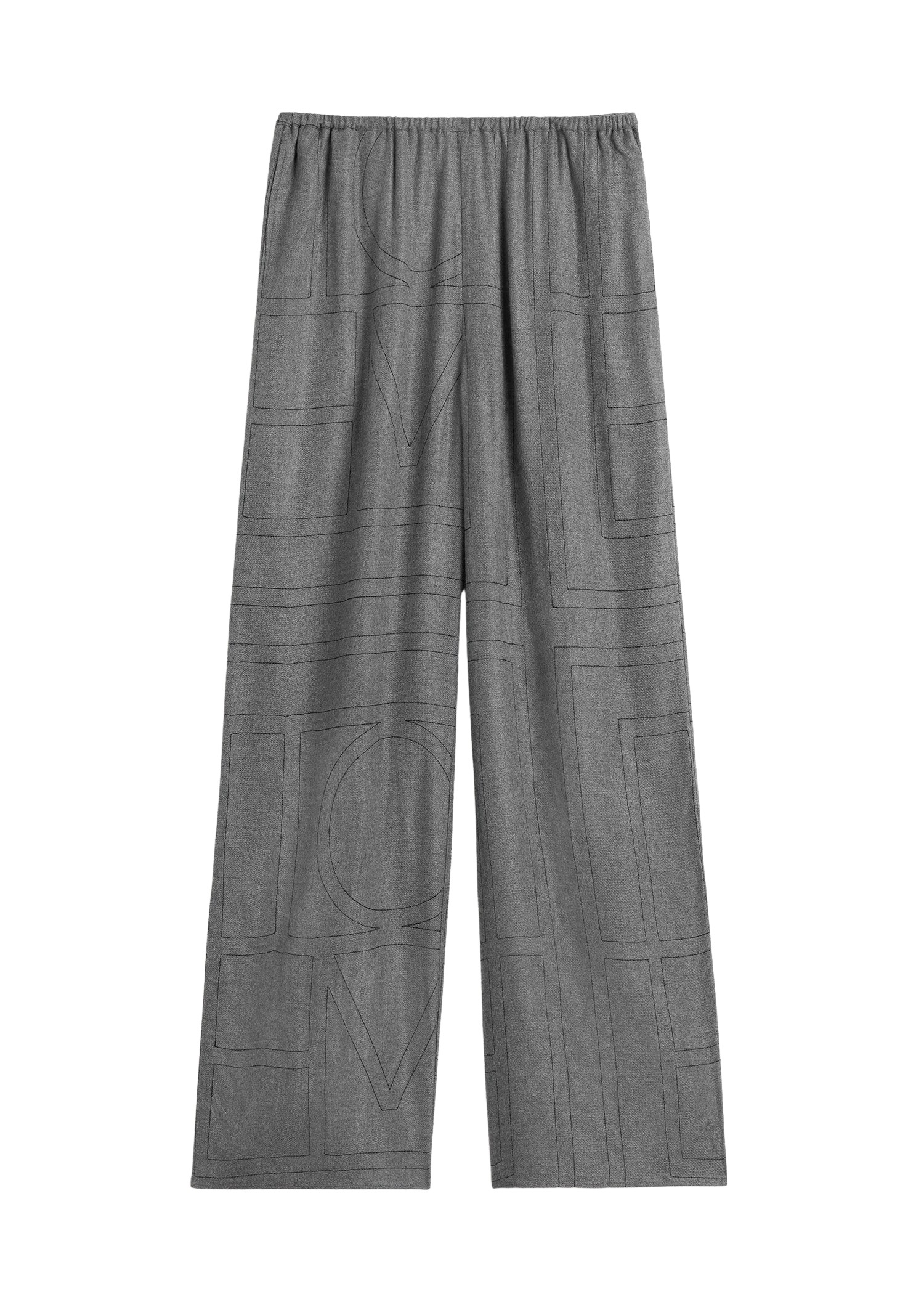 Toteme Monogram Flannel PJ Bottoms Smoke Melange