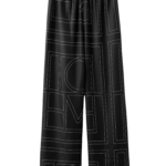 Totême Monogram Silk PJ Bottoms Black - Loungewear - Scandinavian Minimalist Luxury at Coveti