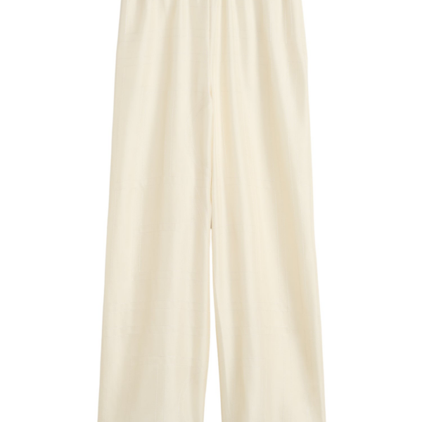 Totême Monogram Silk PJ Bottoms Cream - Loungewear - Scandinavian Minimalist Luxury at Coveti