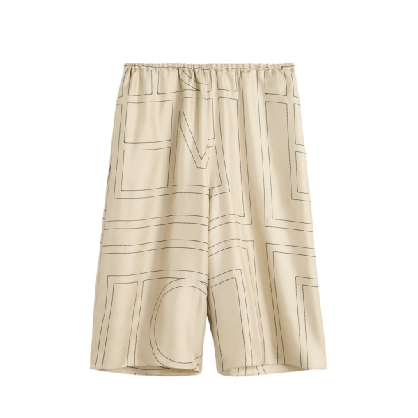 Totême Monogram Silk PJ Culottes Ivory - Loungewear - Scandinavian Minimalist Luxury at Coveti