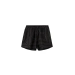 Totême Monogram Silk PJ Shorts Black - Loungewear - Scandinavian Minimalist Luxury at Coveti