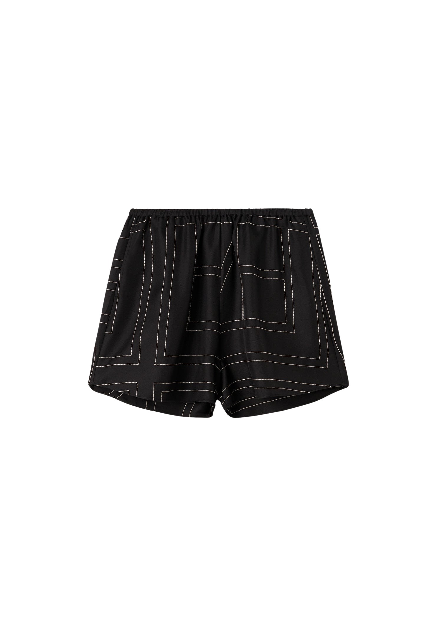 Toteme Monogram Silk PJ Shorts Black