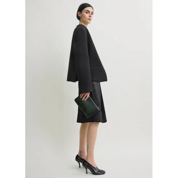 Totême Open-Front Bouclé Blazer Black - Jackets - Scandinavian Minimalist Luxury at Coveti