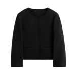 Totême Open-Front Bouclé Blazer Black - Jackets - Scandinavian Minimalist Luxury at Coveti
