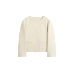 Totême Open-Front Bouclé Blazer Ecru - Jackets - Scandinavian Minimalist Luxury at Coveti