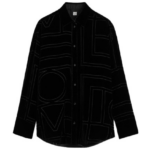 Totême Oversized Devoré Shirt Black - Tops - Scandinavian Minimalist Luxury at Coveti