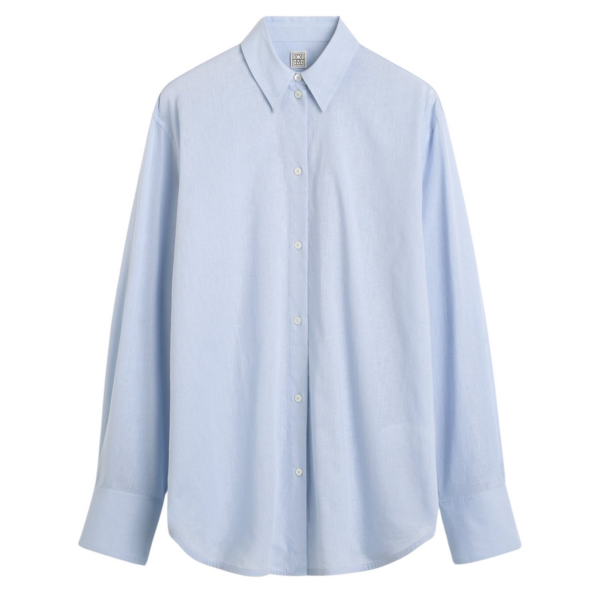 Totême Oversized Summer Shirt Sky - Tops - Scandinavian Minimalist Luxury at Coveti