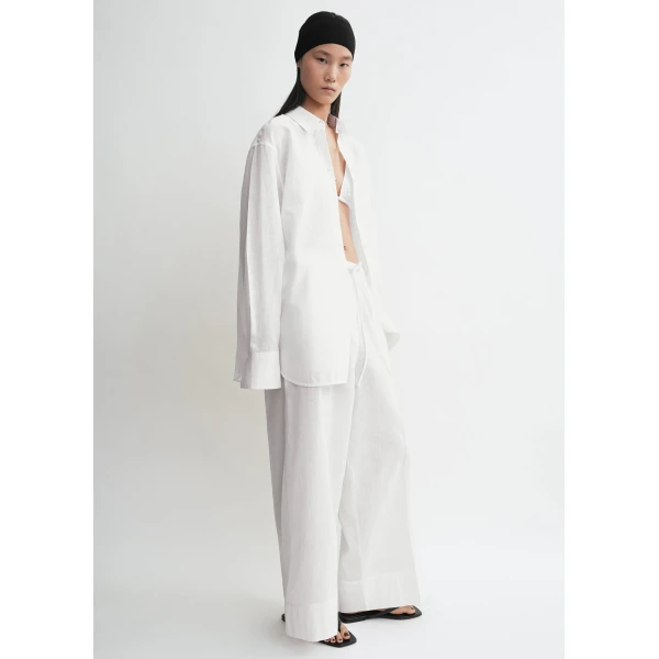 Totême Oversized Summer Shirt White - Tops - Scandinavian Minimalist Luxury at Coveti