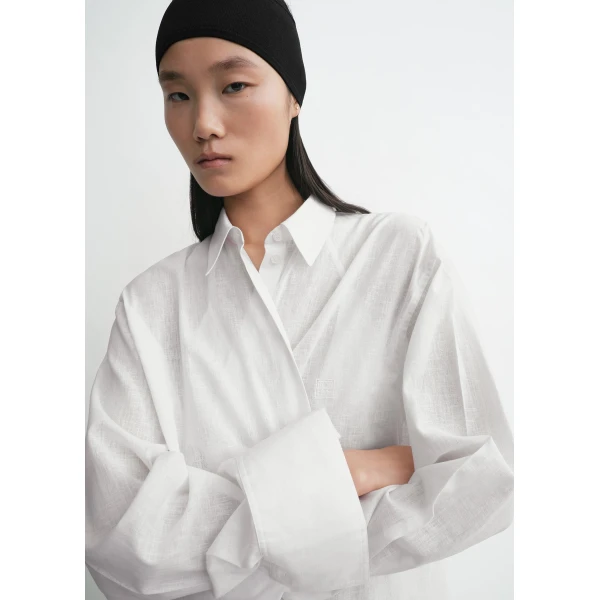 Totême Oversized Summer Shirt White - Tops - Scandinavian Minimalist Luxury at Coveti
