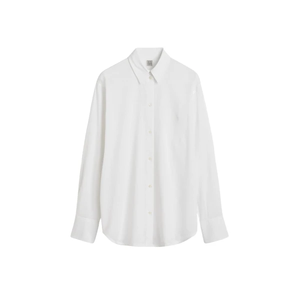 Totême Oversized Summer Shirt White - Tops - Scandinavian Minimalist Luxury at Coveti