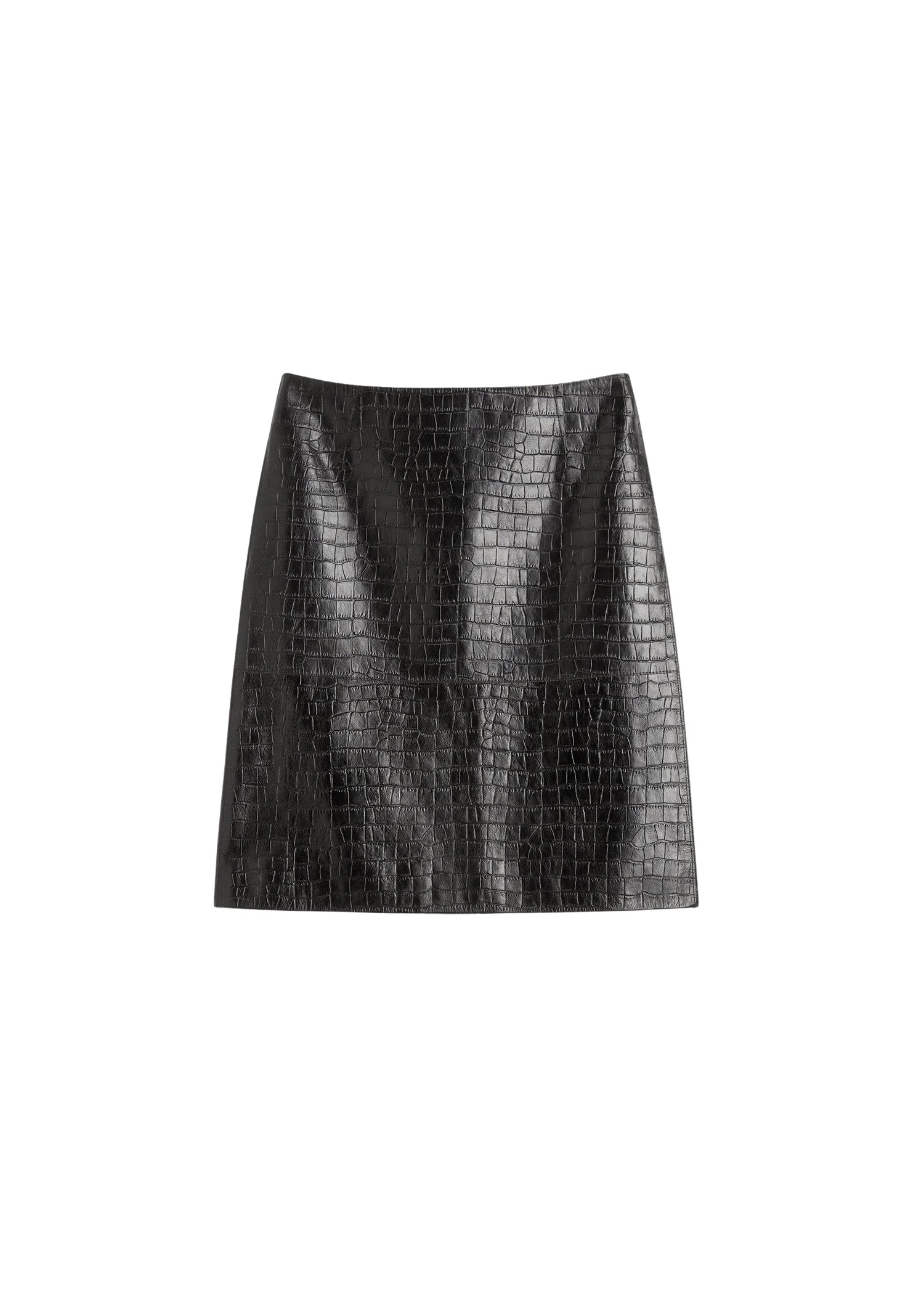 Toteme-Paneled-Croco-Embossed-Skirt-Dark-Brown62639_nobg Totême Paneled Croco-Embossed Skirt Dark Brown - Skirts - Scandinavian Minimalist Luxury at Coveti