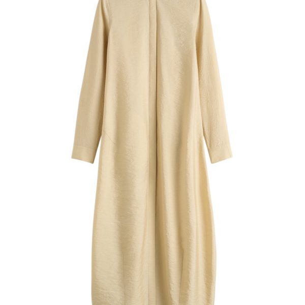 Totême Parachute Shirtdress Stone - Dresses - Scandinavian Minimalist Luxury at Coveti