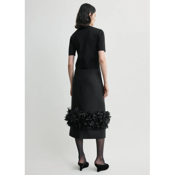 Totême Petal Skirt Black - Skirts - Scandinavian Minimalist Luxury at Coveti