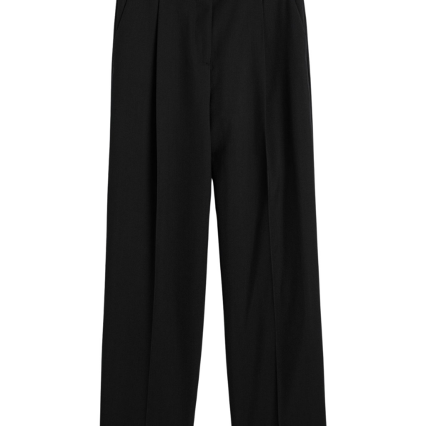 Totême Pleat Trousers Black - Pants - Scandinavian Minimalist Luxury at Coveti