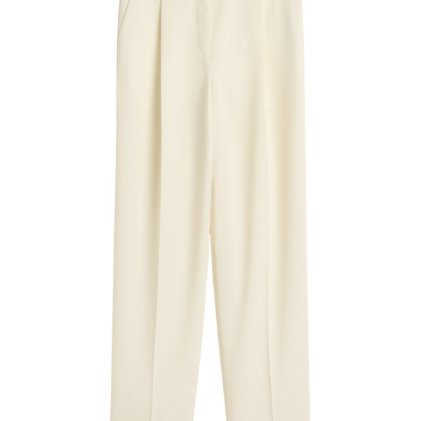 Totême Pleat Trousers Off-White - Pants - Scandinavian Minimalist Luxury at Coveti