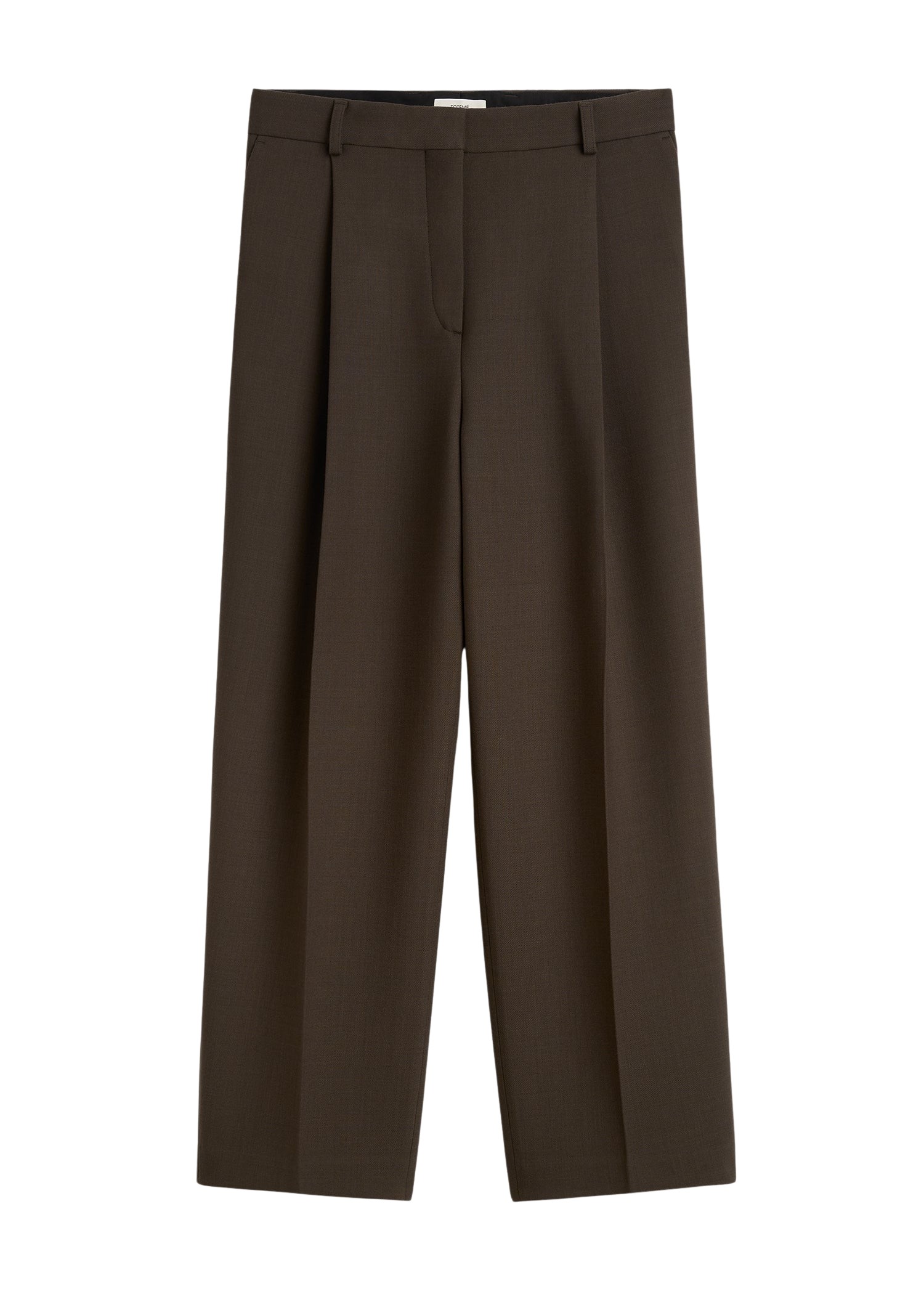 Toteme-Pleated-Straight-Trousers-Bark21478_nobg Totême Pleated Straight Trousers Bark - Pants - Scandinavian Minimalist Luxury at Coveti