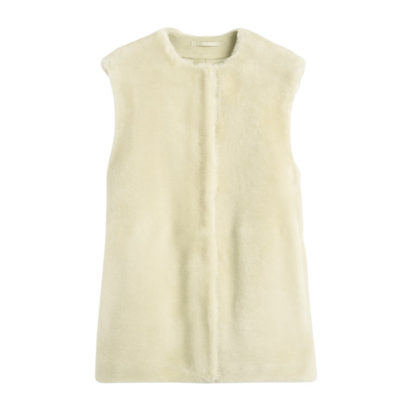 Totême Plush Shearling Vest Ecru - Jackets - Scandinavian Minimalist Luxury at Coveti