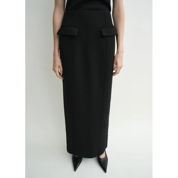 Totême Pocket Suit Skirt Black - Skirts - Scandinavian Minimalist Luxury at Coveti