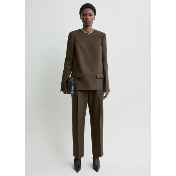 Totême Pocket Top Bark - Tops - Scandinavian Minimalist Luxury at Coveti