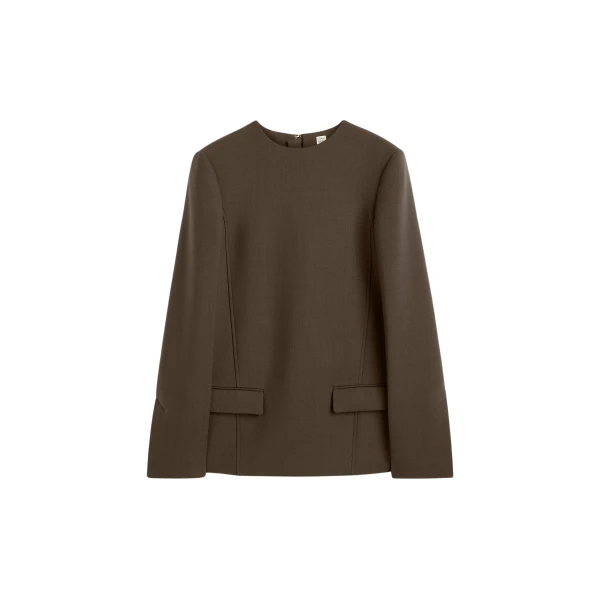 Totême Pocket Top Bark - Tops - Scandinavian Minimalist Luxury at Coveti