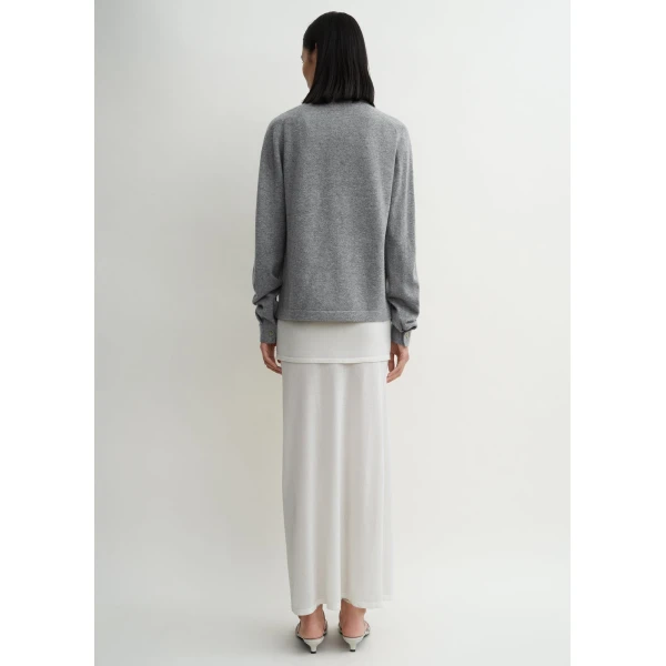Totême Raglan-Sleeve Cashmere Cardigan Grey Melange - Knitwear - Scandinavian Minimalist Luxury at Coveti