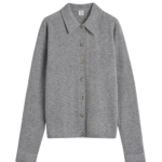 Totême Raglan-Sleeve Cashmere Cardigan Grey Melange - Knitwear - Scandinavian Minimalist Luxury at Coveti