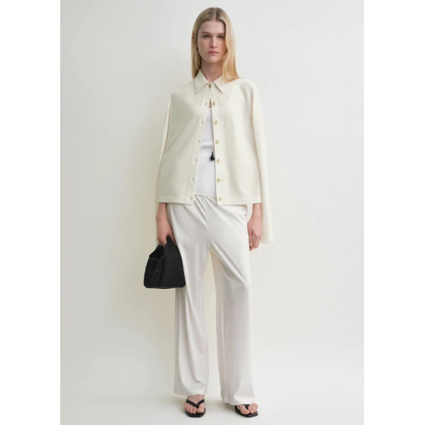 Totême Raglan-Sleeve Cashmere Cardigan White - Knitwear - Scandinavian Minimalist Luxury at Coveti