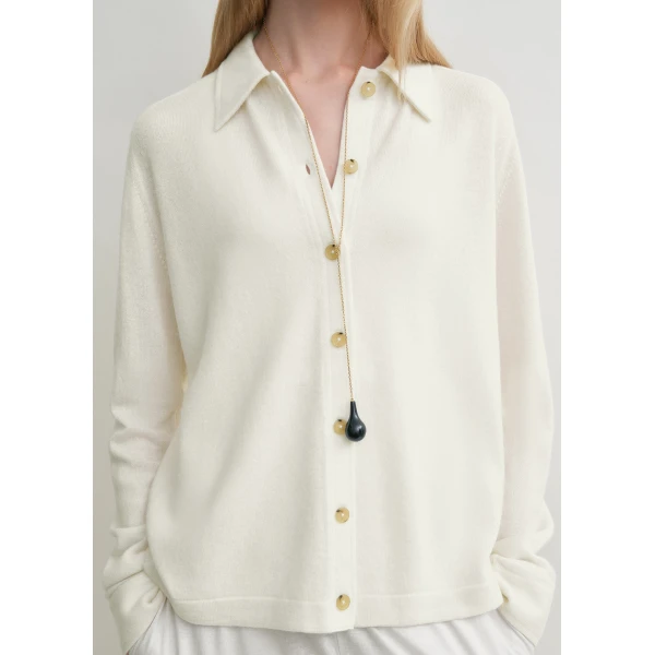 Totême Raglan-Sleeve Cashmere Cardigan White - Knitwear - Scandinavian Minimalist Luxury at Coveti