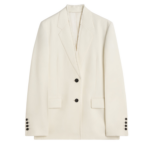 Totême Raw Lapel Jacket Ecru - Jackets - Scandinavian Minimalist Luxury at Coveti